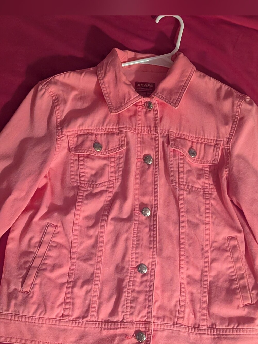 Women's Size M Coral Pink Barbie Denim Jacket FREE SHIPPING